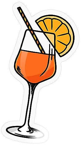 Spreadshirt Cocktailglas Aperitif Orange Geschenk Sticker Aufkleber, 10 x 10 cm, Transparent glänzend