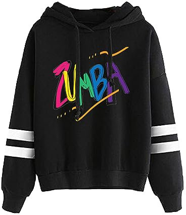 doyouwantmore Hoodies für Frauen Zumba Letter Graphic Sweatshirts mit Kordelzug Langarm Vintage Hoodie Sweatshirt Tops Kleidung Casual Pullover