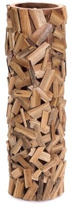 Boden SÄULE Vela | 79x26cm (HxL), Teakholz | Holz Säule, Treibholz Vase, Windlicht Säule, Deko Teak Säule, Bodenleuchter, Blumen Säule, Boden Vase