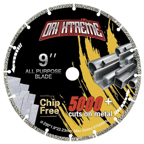 ORIXTREME Diamond Cutting Wheel 9 x 7/8 inch for Metal,Diamond Saw Blade for Tile Cut Off Wheel with 5000+Cuts on Rebar, Steel, Iron and INOX