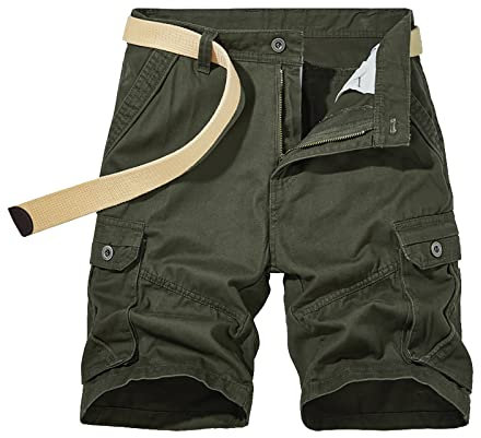 WLHBF Lightning Deals of Today Jogginghose Herren Lässige Herren-Shorts mit elastischer Taille, entspannte Passform, Baumwolle, leicht, schnell trocknend, Angeln, Wandern, Arbeitsshorts, Cargo-Shorts