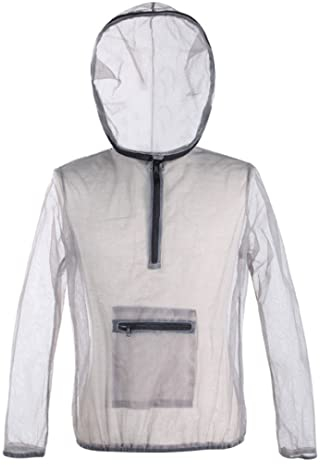 Yililay Moskitoanzug mit Kapuzen Midge Net Summer Mesh Insektenschutz Kleidung atmungsaktive bugdsichere leichte Moskitoschutz für Fischerei Camping im Freien XXL