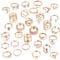 JSTHHTT 31 Stück Ringe Set für Damen Boho Gelenk Fingerringe Knöchel Ringe Stapelbare Offene Daumen Ringe Stapelbare Midi Ringe Set Ringe Frauen Ideal für Geburtstagsfeiern, Abschlussbälle Gold