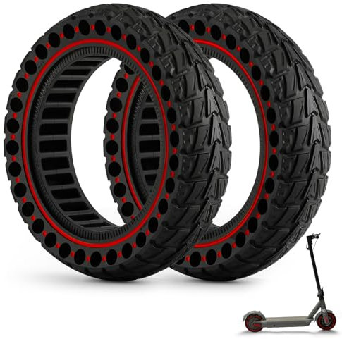 10x2,5 Zoll E Scooter Vollgummireifen - 60/70-6.5 Solider Explosionsgeschützter Reifen,Keine Inflation, 10x2,5-6.5 Zoll Reifen passend für Ninebot Max G30/G30D/G30E/G30LP