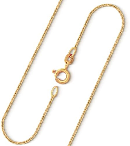 EDELIND Goldkette Damen 585 Echtgold 60 cm - Zarte Ankerkette 1.1 mm Gelbgold für Frauen und Herren - mit stilvoller Geschenkbox
