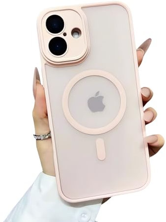 XiJiefa Custodia Magnetica per iPhone 16 Plus Protezione per Lentie TPU soft shell shockproof and drop-proof design， protettiva per cellulare iPhone 16 Plus (rosa)