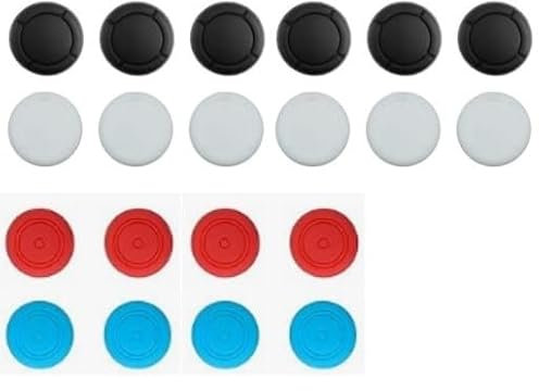 Joystick Kappen 20 Stück Kompatibel Mit Ps5 Controller Stick Aufsätze Kompatibel Mit Switch Joystick Kappen Mehrfarbige Kipphebelabdeckung Für Einfache Installation (Schwarz/Weiß/Rot/Blau)