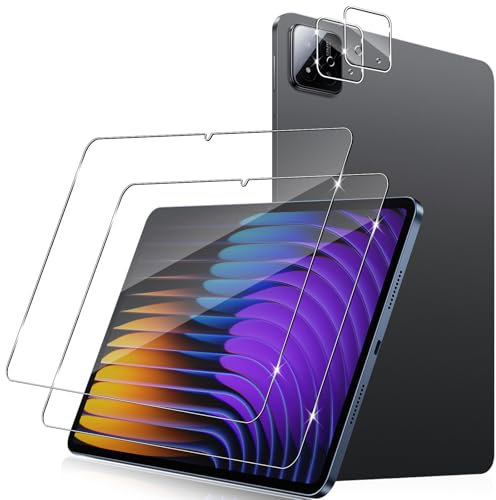 Yenwen Protector de Pantalla para Xiaomi Pad 7 / Xiaomi Pad 7 Pro, 2 Piezas Cristal Templado con 2 Piezas Protector de Lente de Cámara, 9H Dureza Ultra Resistente Vidrio Templado