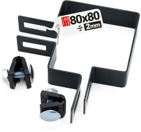 Collier de serrage d'angle de clôture - 90° - Pour poteaux de 80 x 80 mm - Graphite