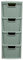 SIDSONS Small Rattan Effect Sage Green |4 Drawer Storage Tower Unit| A5 Size Desktop Tabletop Office Home School Organizer For Stationary Cosmetic Jewellery Organiser 62cm (H) x 25cm (D) x 19cm (W)