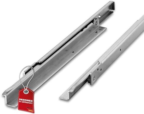 SOTECH guía de cajones para cargas pesadas extensión parcial 950 mm guía de cajones de acero galvanizado, montaje en superficie especialmente para cargas elevadas de hasta 100 kg