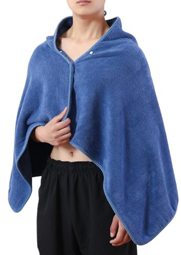 TINAYAUE Unisex Weiche Umhanghandtuch Cardigan Cape wasserdichte Decke Warm Poncho Tragbare Umhängeweste Bequeme Sofadecke Dicker Badetuch für Büro, Zuhause