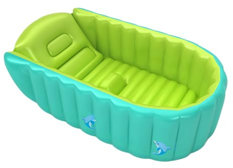 Vasca da bagno gonfiabile per bambini - Vasca da bagno portatile per bambini | Lavello doccia gonfiabile con pompa, accessorio ergonomico per bambini, copertura per spina dorsale per viaggi e