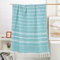 Cotton Market Strandtuch XXL 90x180 cm - Schnelltrocknendes Handtuch im Boho-Stil mit Fransen - Hamamtuch für Strand, Pool und Sauna Türkis