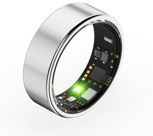 UouNeaCo Smart Ring for Women and Men, Fitness Tracker with Heart Rate Monitor, Sleep Tracker,100+ Sport Modes, Step Counter, IP68 Waterproof, No Subscription Fee for iOS/Android (Silver, 10)