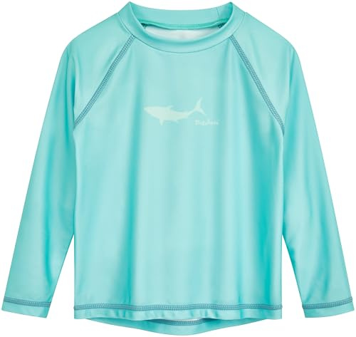 Playshoes Unisex Kinder Langarmshirt Rash-Guard-Shirt, Lang Türkis Hai, 134-140