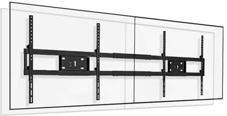 Doppelbildschirm-Wandhalterung für 65-86 Zoll Fernseher, verstellbarer LED-Panel-Ständer für Schlafzimmer, Wohnzimmer, Büro – TV-Montagelösung (75-86 Zoll)