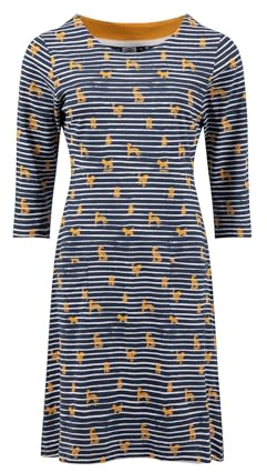 Weird Fish Starshine Printed Jersey Dress Ochre Size 18