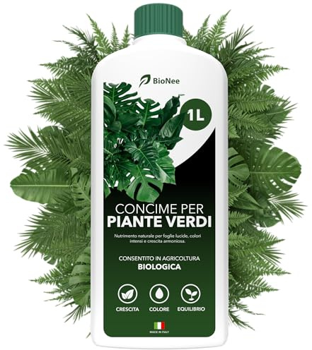 BioNee Concime Biologico per Piante Verdi 1L – Nutrimento Naturale per Foglie Lucide e Colori Intensi | Stimola Crescita e Vitalità delle Piante da Interno ed Esterno
