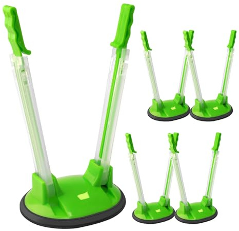 5 Pcs Adjustable Baggy Rack Holder Food Storage Bags Clips Stands Plastic Reusable Soup Freezer Bags Holder Stand for Food Prep Bag Plastic Freezer Bag Ziplock Bags for Meal Prep Support
