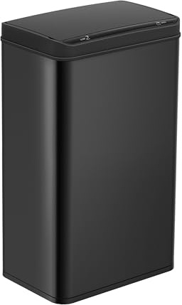 Ribelli Edelstahl Mülleimer 50 Liter - Abfalleimer mit Sensor - Automatisches Öffnen und Schließen - Küchenmülleimer mit LED-Funktionsanzeige, Schwarz