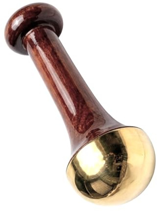 Kansa Wand Ayurvedisches Gesichtsmassagegerät – Stab aus Bronze (Kupfer + Zinn) und Holz – Gesichts- und Körpermassage – stimuliert Durchblutung, Lymphdrainage und natürliche Entspannung