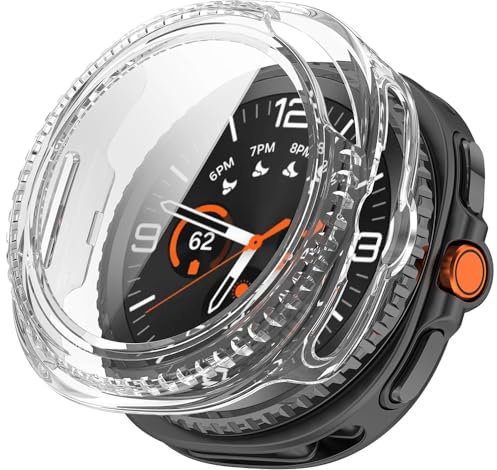 Techsuit für Samsung Galaxy Watch8 Classic Hülle und Displayschutz mit Gehärtetem Glas, HD Klarheit, Volle Abdeckung, Kratzschutz, Schlankes Design, Defense360 Pro, Transparent