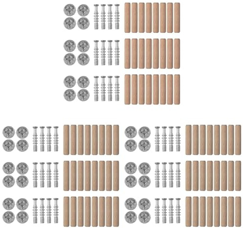 wolfcraft Exzenter-Möbelverbinder Set – Möbelverbindung, 12 Einschraubdübel, 12 Exzenter-Verbinder, 24 Holzdübel, Verbindungssystem für Montage und Reparatur, langlebig, einfach zu montieren - 2955000