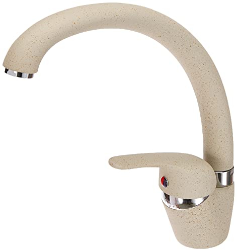 Ambrosiana SEI1406AVE Rubinetto Miscelatore lavello Cucina/Lavanderia con Canna Alta Serie Sei in Ottone con areatore a Risparmio idrico, Colore Avena