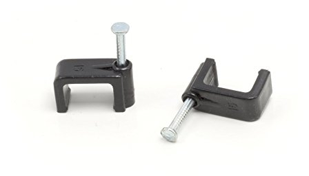 THE CIMPLE CO Dual Kabel-Clips, 10 Stück, Kabelmanagement für Innen- und Außenbereich, 1,27 cm Kabelclips für Koax, Ethernet, elektrische Draht, Nagelclips für Drähte an der Wand, 12 mm, Schwarz