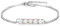 Tanduaji 925 Silber Opal Armband Damen,Weißer Opal Schmuck Fünf Perlen Streifenform Armband Hochzeit,Oktober Geburtsstein Valentinstag Geburtstag Geschenke