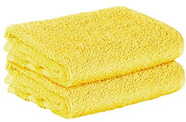 StickandShine 2er SET Premium Frottee Gästehandtuch 30x50 cm in gelb in 500g/m² aus 100% Baumwolle