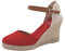 PASARELA - Sandalias Esparto/Yute Alpargata 7 Cuerdas Cuña Rojo Mujer Lona Mujer Color: Rojo Talla: 36