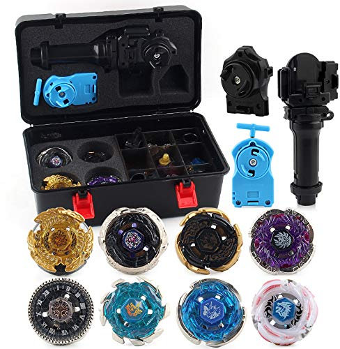 Baybledas, Toupie 8 Pièces Vitesse Gyro Métal Combat Toupie Ensemble 4D Fusion Modèle Combinaison avec émetteur et poignée