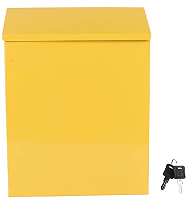 BESPORTBLE Wand Halterung Mailbox Post Box Eisen Briefkasten Vorschlag Box Kommentar Box Wahlurne mit Schlüssel für Home Outdoor Decor Gelb