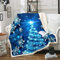 Loussiesd Mädchen Weihnachtsbaum Wohndecke Blau Weihnachten Thema Decke 150x200cm Winter Schneeflocke Kuscheldecke für Mädchen Tochter Schlafzimmer Dekor Mädchenhaft Glitzer Flanell Fleecedecke