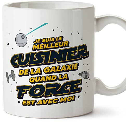 Mugffins Tasses pour CUISINIER - En Français - Cadeau original pour CUISINIER homme - Meilleur de Galaxie Quand Force Avec Moi - 11 oz / 330 ml