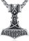 Collier Marteau de Thor Argent Sterling 925 Pendentif Marteau de Thor pour Hommes Viking Mjolnir Pendentif Viking Amulette Nordique Bijoux pour Hommes