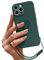 Pepmune Compatible with iPhone 15 Pro Max Case Liquid Silicone with Ring Holder,Detachable Wrist Strap,Magnetic Car Mount Kickstand,Shockproof Cover Protective Phone Case-Blackish Green