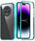 Kompatibel mit Schutzhülle Honor Magic 5 Pro transparent mit gehärtetem Glas, Schutzhülle Honor Magic 5 Pro, stoßfest, 360 Grad mit integriertem Displayschutz, Rugged doppelter Stoßschutz (Blau)