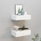 FENLAX Schubladenregal 2 Pcs 40x23,5x10 cm MDF, Metall Weiß Wandschrank Wandboard Mit Schublade Schweberegal Mit Schublade Wandregal Mit Schubladen Hängeschublade Wohnwand Modern Hängeschrank