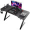 GTPLAYER Gaming Desk Computer Desk Sturdy Carbon Fiber Z Frame Large Gaming PC Table with Headphone Hooks for Home Office Bedroom (Black, 100CM)