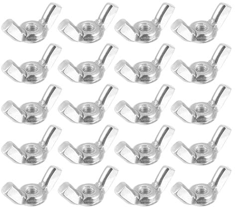 sourcing map M3x0.5mm Wing Nut 60 Pcs, 304 Stainless Steel Butterfly Wing Nuts Fasteners Parts Hand Twist Tighten Wing Nuts for Machinery Electronic Equipment DIY, Silver