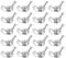 sourcing map M3x0.5mm Wing Nut 60 Pcs, 304 Stainless Steel Butterfly Wing Nuts Fasteners Parts Hand Twist Tighten Wing Nuts for Machinery Electronic Equipment DIY, Silver