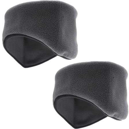 BESTYASH 2pcs Unisex Ear Warmer Sports Headband Polar Fleece Full Cover Hair Band for Outdoor Activities Hiking Skiing Sports Gray