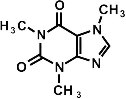 Wandaufkleber „Chemie“, für die Schule, als Klassenzimmer-Dekoration, Koffein-Molekül, Periodensystem der Elemente, Vinyl, Wandkunst, Aufkleber, klein – 33x42cm