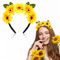 AOZUO Sonnenblume Haarreif Blumen,Blumen Haarreif,Sonnenblumen Haarschmuck Stirnband Dekoratives Haarband Stirnbänder für Fotografie Requisiten Maskerade Karneval Party Frauen Mädchen