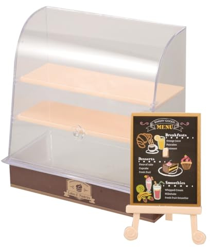 UPKOCH Miniature Bakery Cabinet 1 12 Dollhouse Kitchen Countertop Display Storage Box Bakery Display Case Dollhouse Cake Stand Mini Food Case Accessory for Pretend Play and Collectors