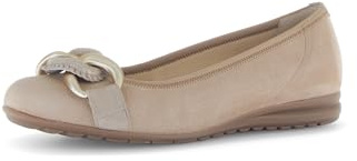 Gabor Damen Klassische Ballerinas, Frauen Flats,Ausgehschuhe,Abendschuhe,Slip-ons,klassisch elegant,Ballerinen,Sand(goldmatt+OBL),38 EU / 5 UK