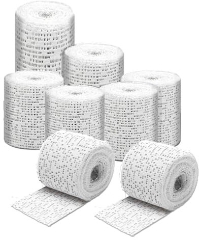 Bendaggi in Gesso, 6 Rotoli di Gesso per stampi Bianco bendaggi in Gesso Bendaggio in Gesso Confezione Singola bendaggi in Gesso ad Asciugatura Rapida per modellismo Artigianale, 3 Misure